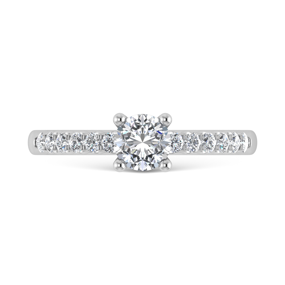 10K White Gold Lab Grown Diamond 3/4 Ct.Tw. Engagement Ring