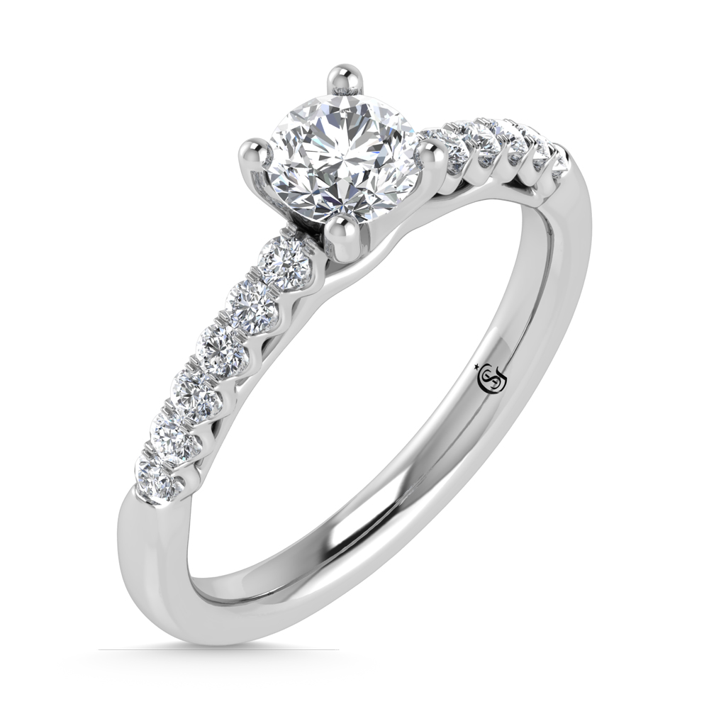 10K White Gold Lab Grown Diamond 3/4 Ct.Tw. Engagement Ring