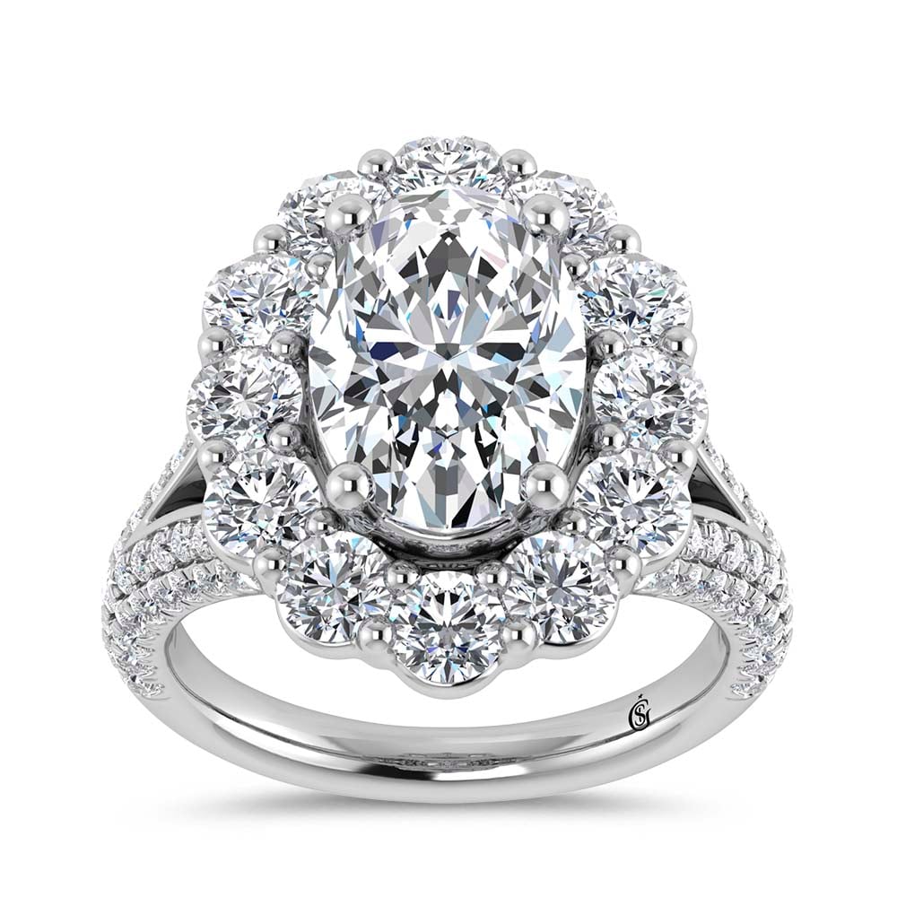 14K White Gold Lab Grown Diamond 6 3/4 Ct.Tw. Engagement Ring