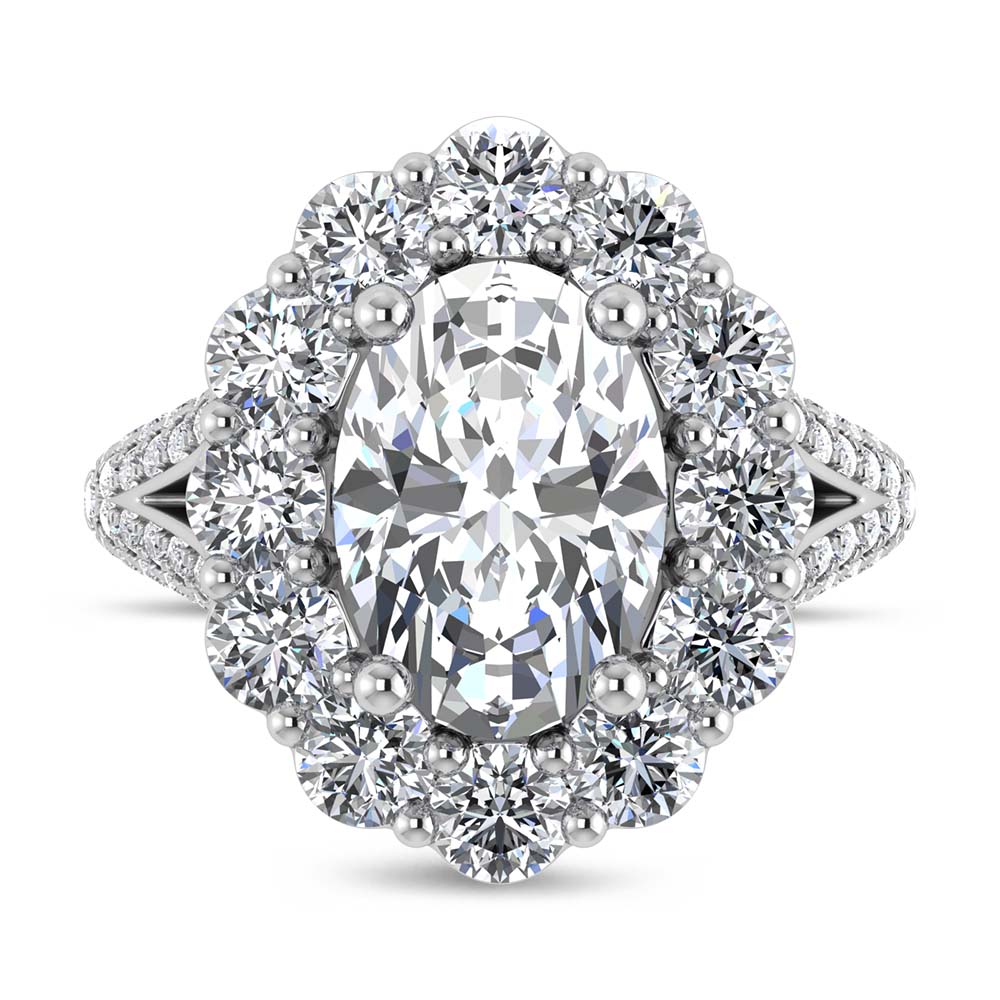 14K White Gold Lab Grown Diamond 6 3/4 Ct.Tw. Engagement Ring