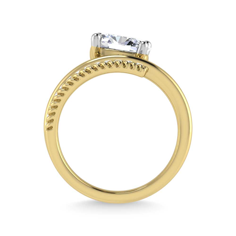 14K Yellow Gold 1 1/5 Ct.Tw. Oval and Round Lab Grown Diamond Fashion Ring