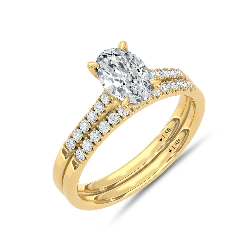 10K White Gold Lab Grown Diamond 1 1/4 Ct.Tw. Oval Shape Bridal Ring (Center 1 Ctw)