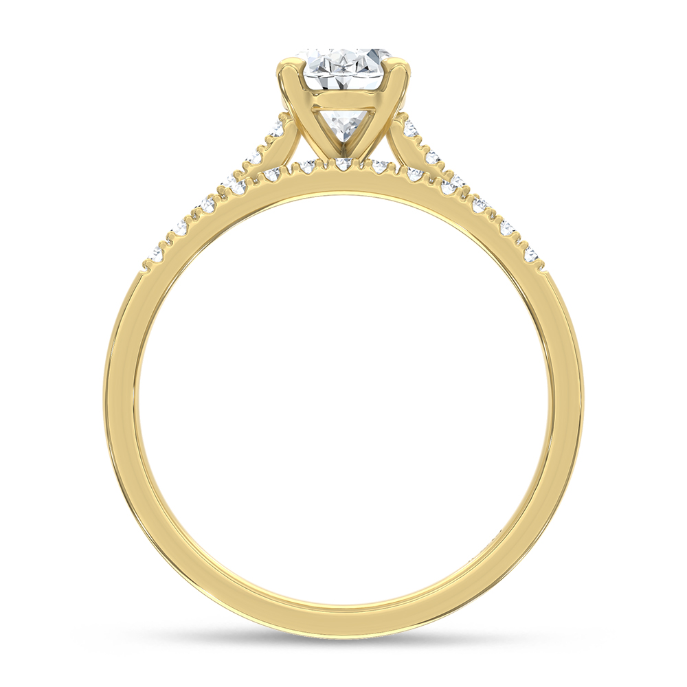 10K White Gold Lab Grown Diamond 1 1/4 Ct.Tw. Oval Shape Bridal Ring (Center 1 Ctw)