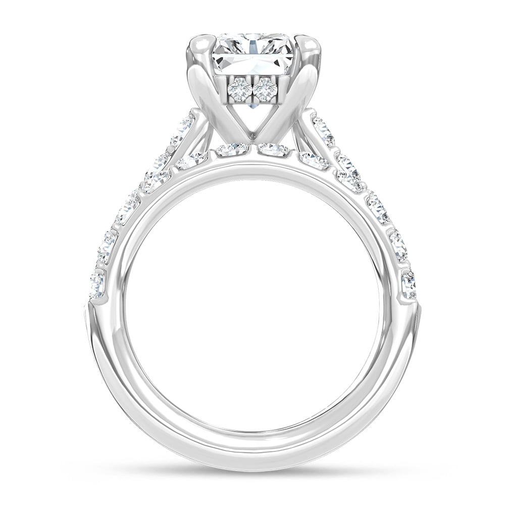 14K White Gold Lab Grown Diamond 5 Ct.Tw. Radiant Shape Bridal Ring (Center 3 Ctw)