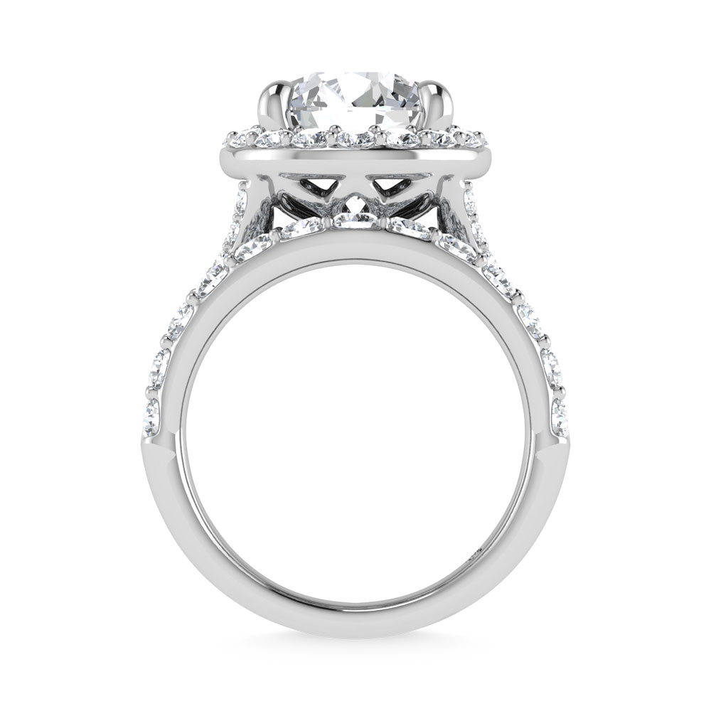 14K White Gold 4 7/8 Ct.Tw. Lab Grown Diamond Bridal Ring (IGI Certified Center 3ct)