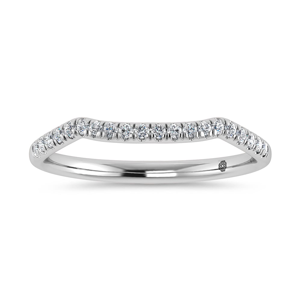 10K White Gold Lab Grown Diamond 1/10 Ct.Tw. Wedding Band