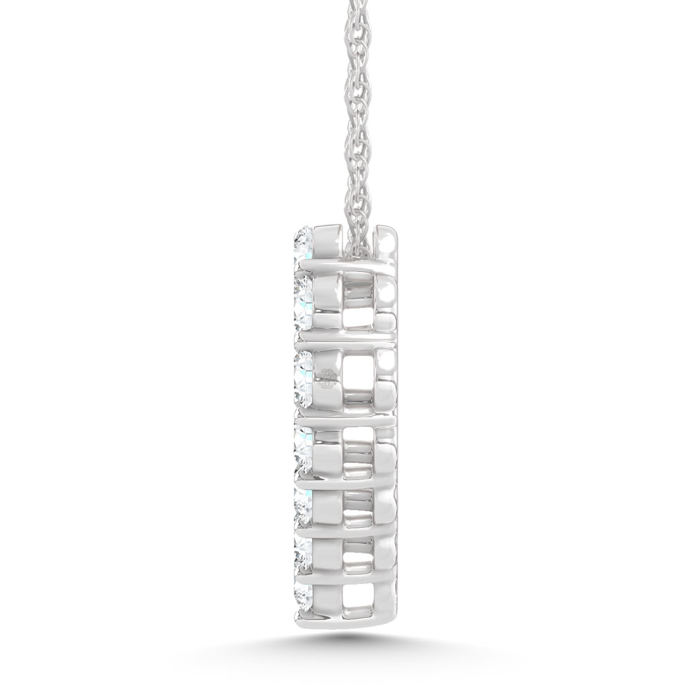 14K White Gold Lab Grown Diamond 2 Ct.Tw. Heart Pendant