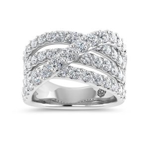14K White Gold 2 1/2 Ct.Tw. Lab Grown Diamond Fashion Ring