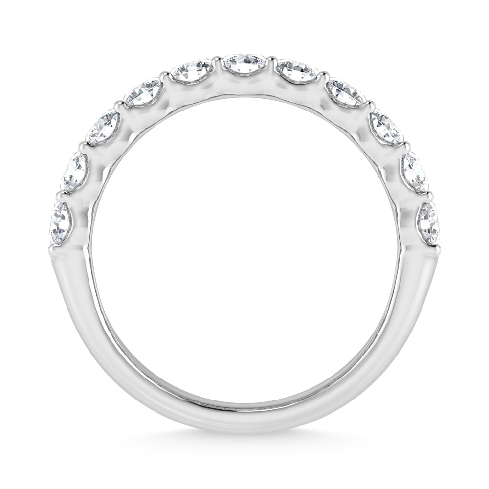 14K White Gold 3 Ct.Tw. Lab Grown Diamond Round and Emerald Cut Fashion Band