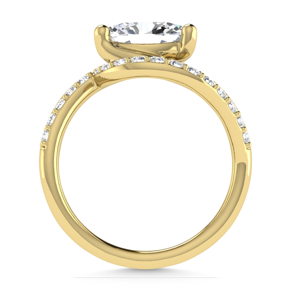 14K Yellow Gold 1 7/8 Ct.Tw. Lab Grown Diamond Oval Shape Bridal Ring (IGI Certified Center 1 1/2ct)
