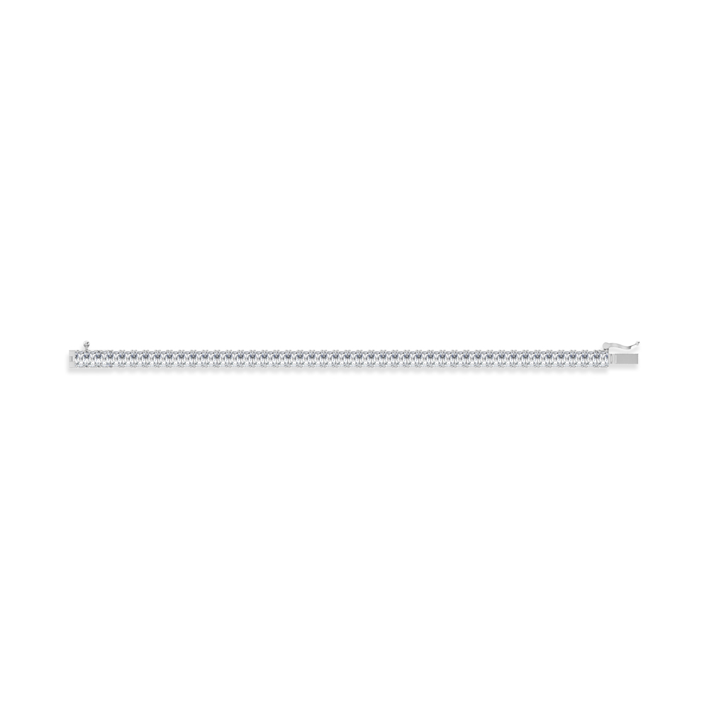 14K White Gold 13 Ct.Tw. Radiant Vertical Shape Lab Grown Diamond Tennis Bracelet