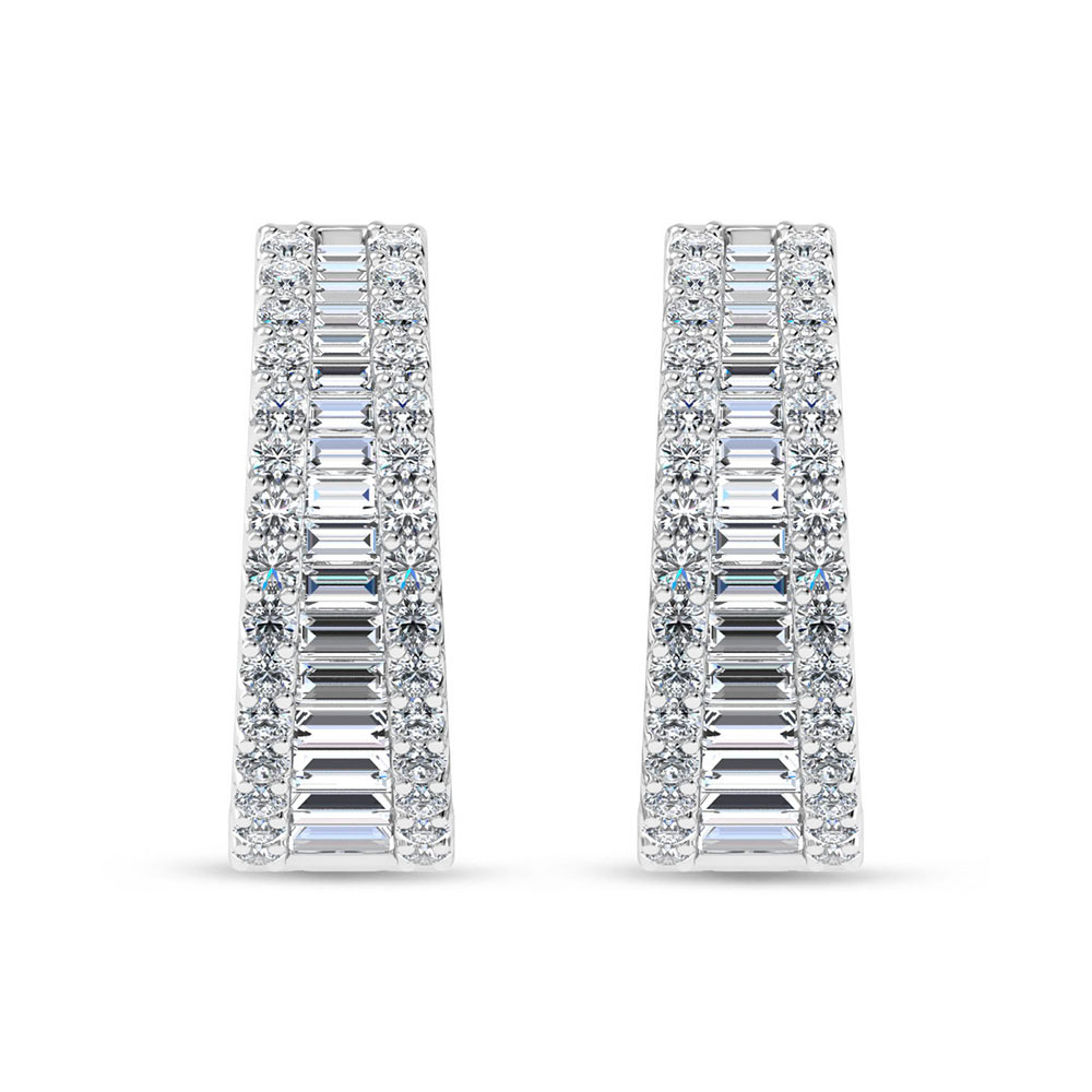 10K White Gold Lab Grown Diamond 1 1/4 Ct.Tw. Hoop Earrings