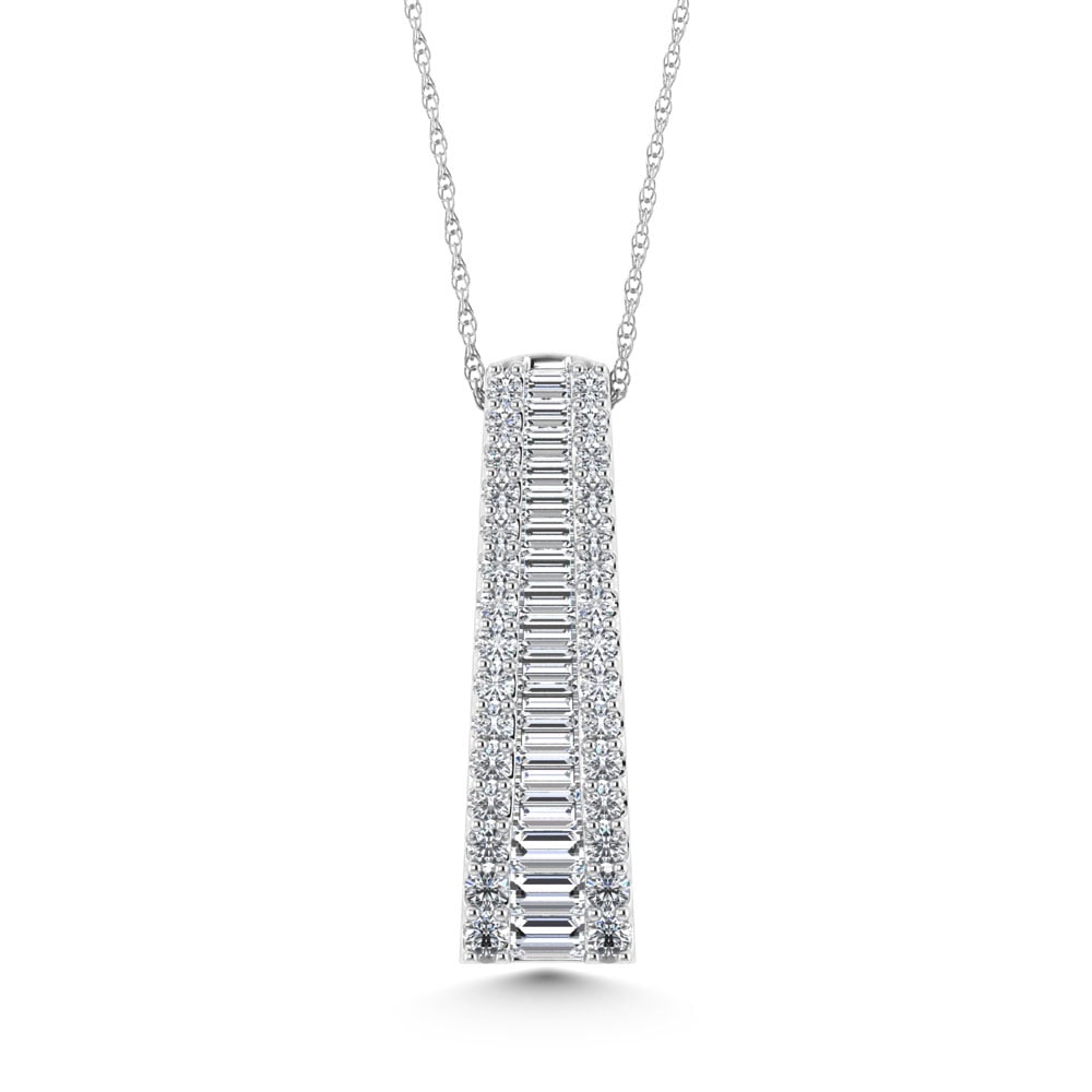 14K White Gold 2 Ct.Tw. Lab Grown Diamond Slide Pendant
