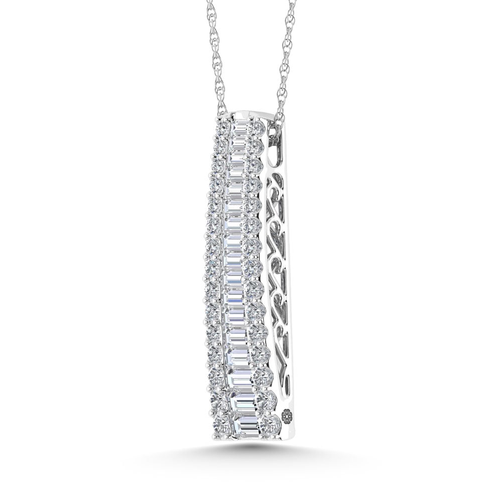 14K White Gold 2 Ct.Tw. Lab Grown Diamond Slide Pendant