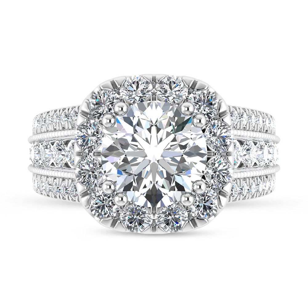 14K White Gold Lab Grown Diamond 5 1/10 Ct.Tw. Engagement Ring