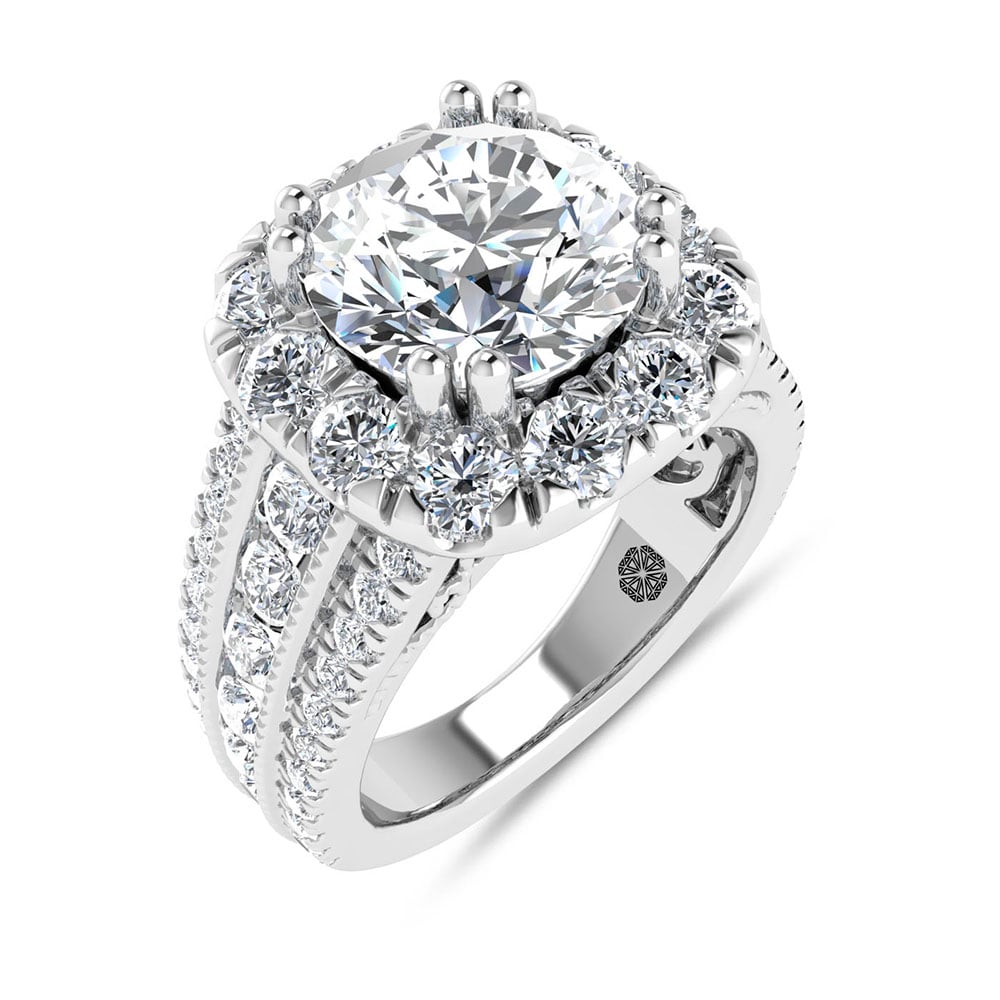 14K White Gold Lab Grown Diamond 5 1/10 Ct.Tw. Engagement Ring