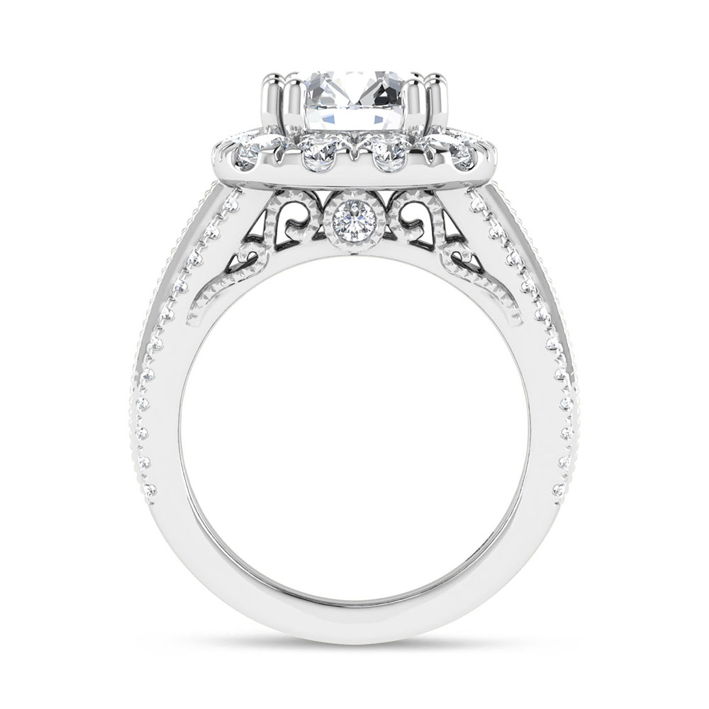 14K White Gold Lab Grown Diamond 5 1/10 Ct.Tw. Engagement Ring