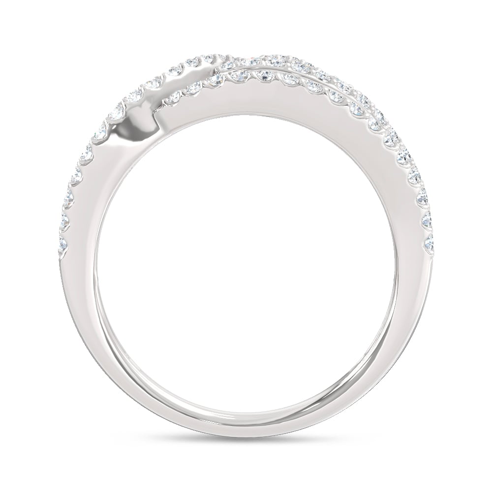 14K White Gold Lab Grown Diamond 2 3/8 Ct.Tw. Round and Tapper Fashion Ring