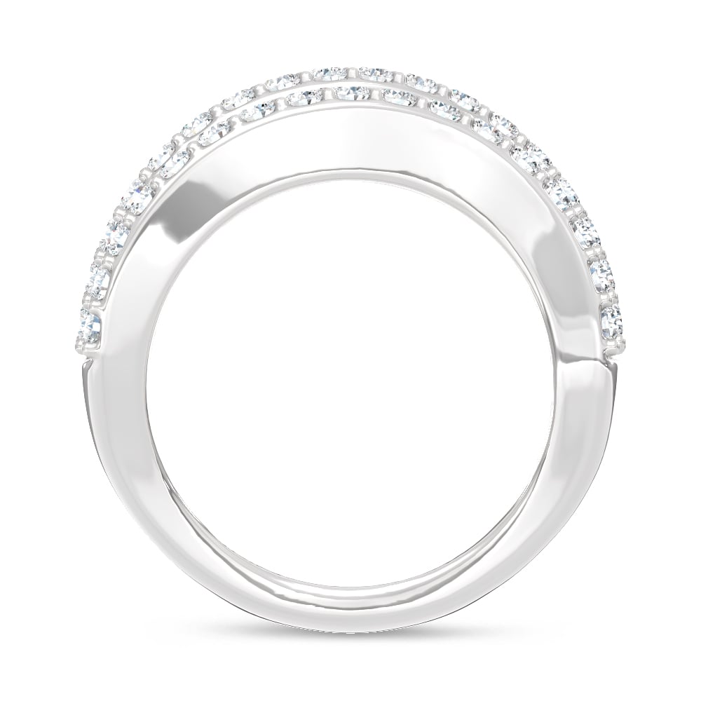 14K White Gold Lab Grown Diamond 2 1/2 Ct.Tw. Round and Tapper Fashion Ring