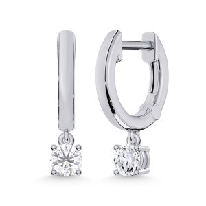 10K White Gold Lab Grown Diamond 1/4 Ct.Tw. Hoop Earrings