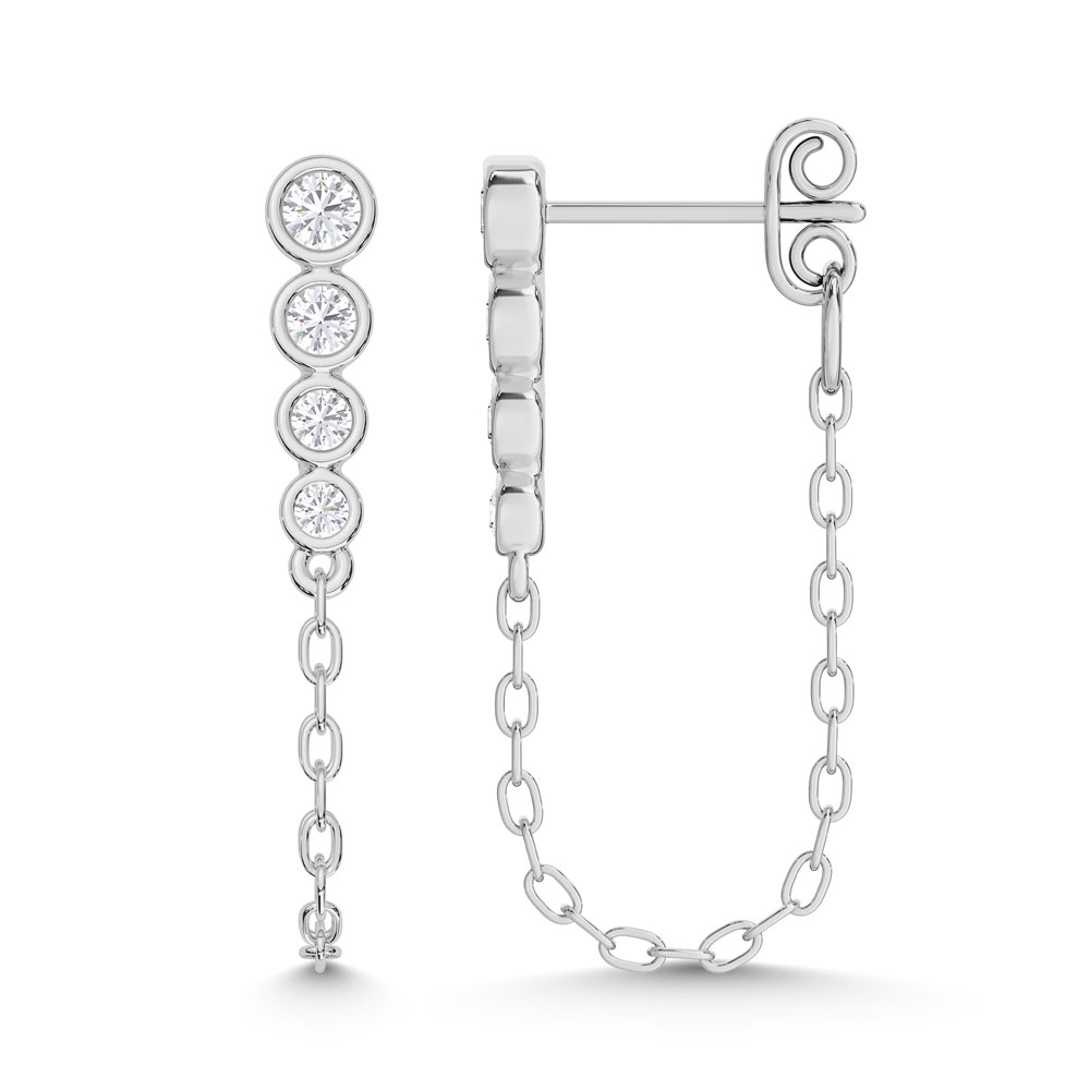 10K White Gold Lab Grown Diamond 3/8 Ct.Tw. Fashion Earrings
