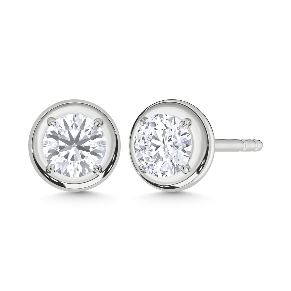 10K White Gold 1/2 Ct.Tw. Lab Grown Diamond Solitaire Earrings