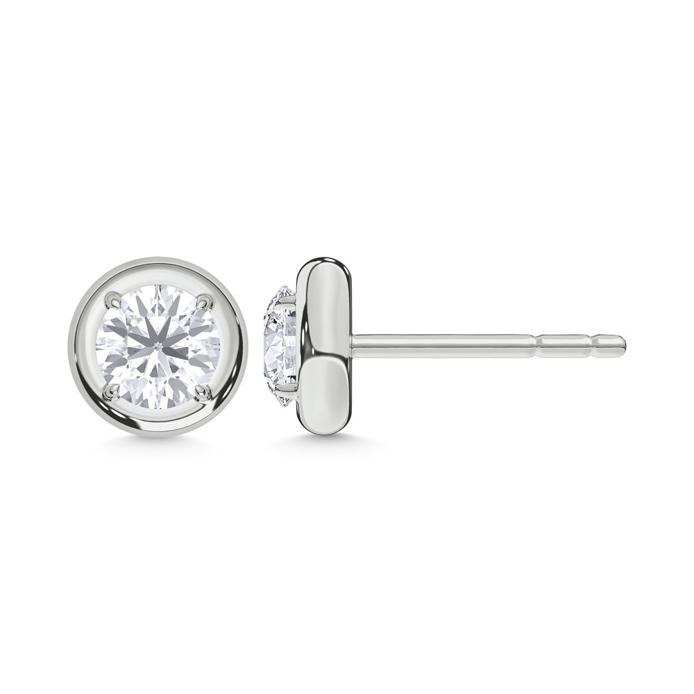 10K White Gold 1/2 Ct.Tw. Lab Grown Diamond Solitaire Earrings
