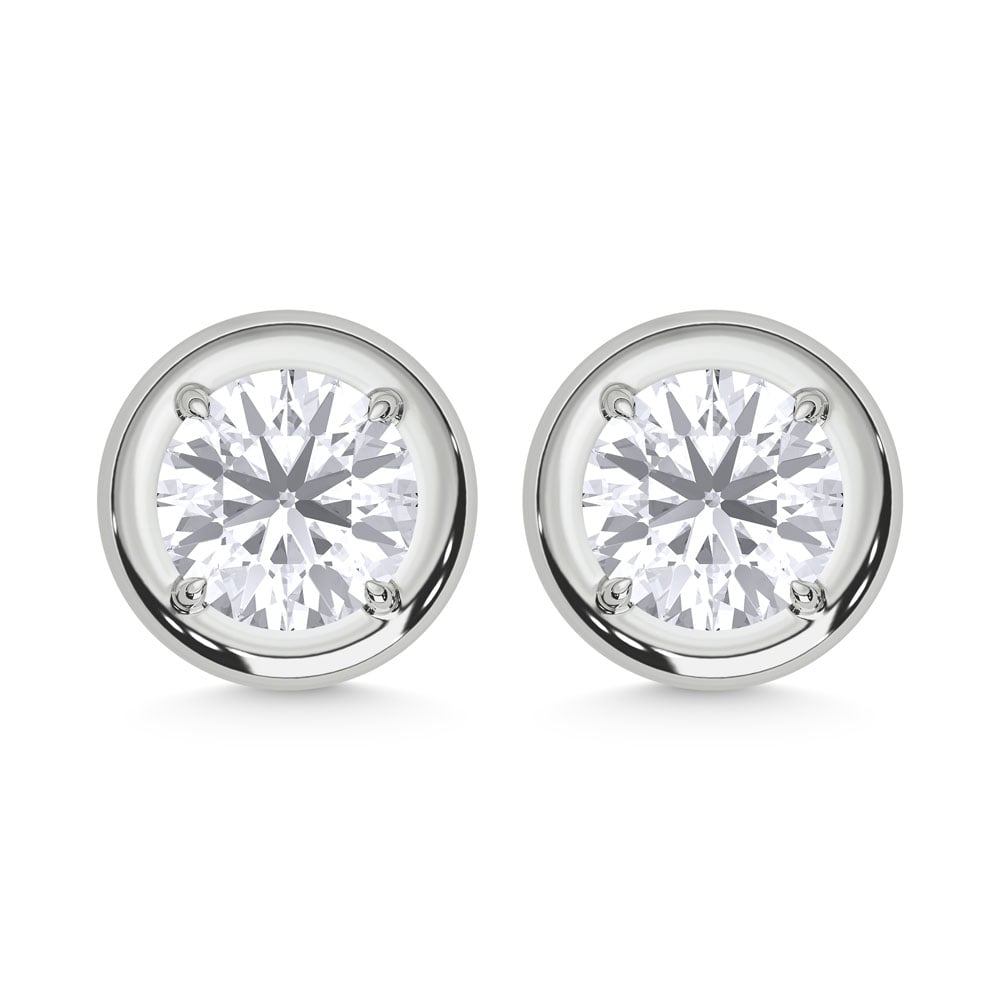 10K White Gold 1/2 Ct.Tw. Lab Grown Diamond Solitaire Earrings