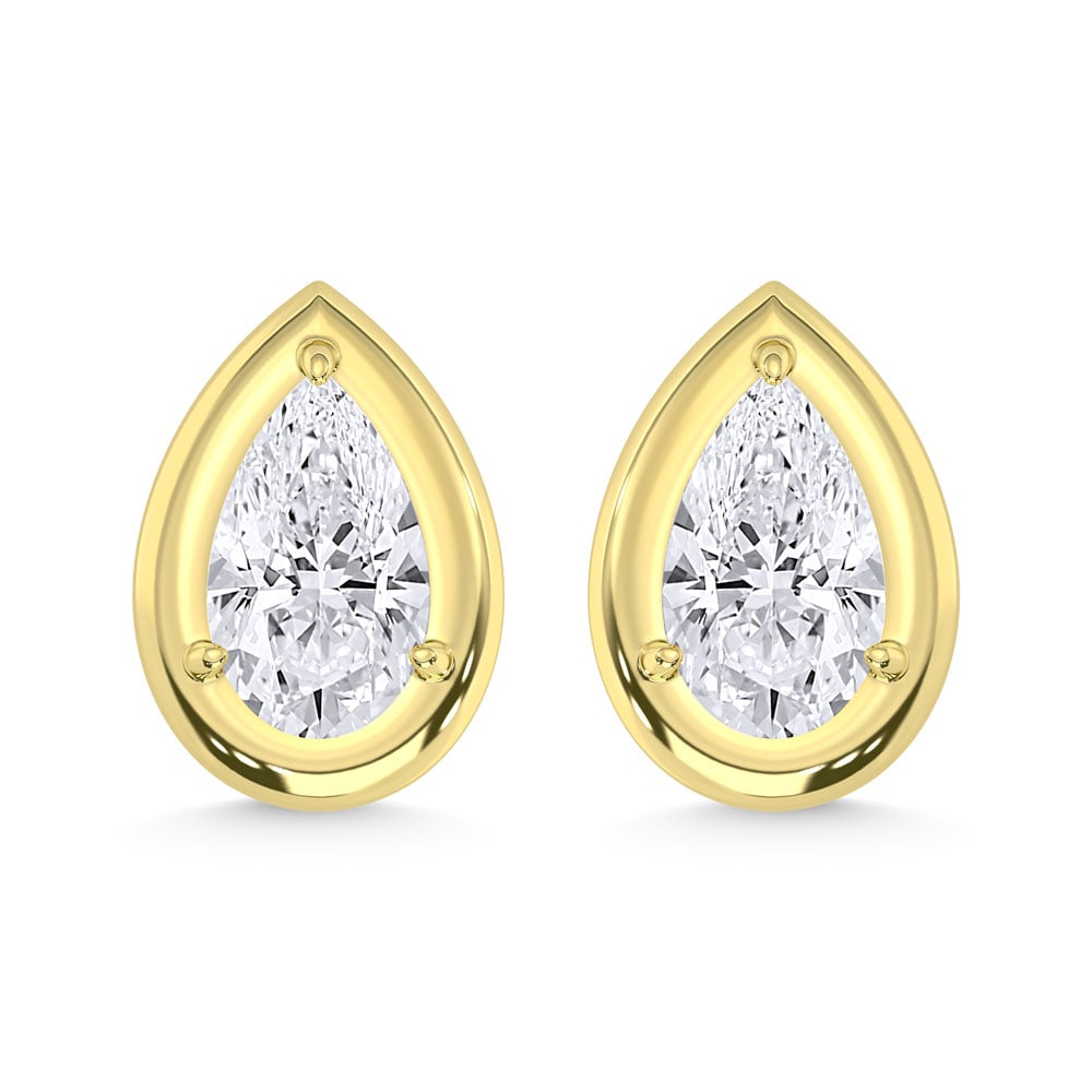 10K Yellow Gold Lab Grown Diamond 1/2 Ct.Tw. Pear Shape Stud Earrings