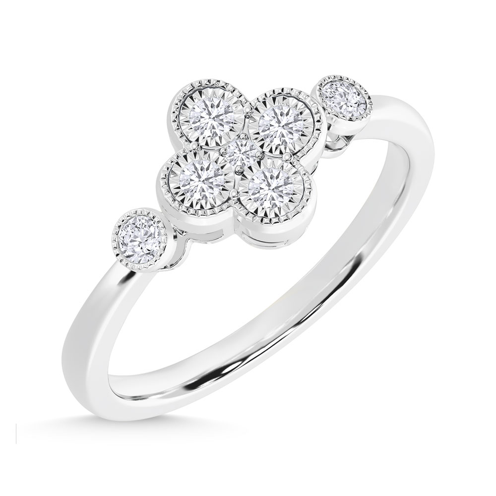 10K White Gold Lab Grown Diamond 1/4 Ct.Tw. Fashion Ring
