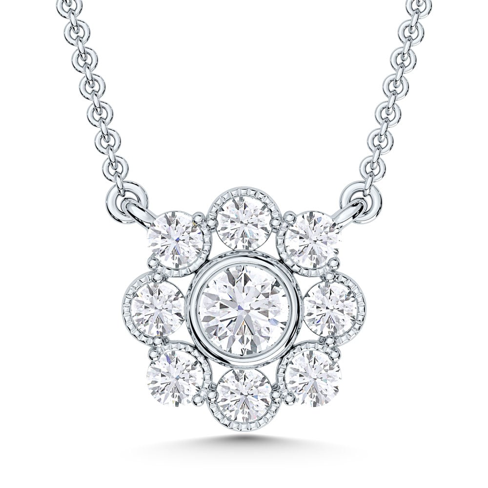 10K White Gold Lab Grown Diamond 3/8 Ct.Tw. Heart Pendant
