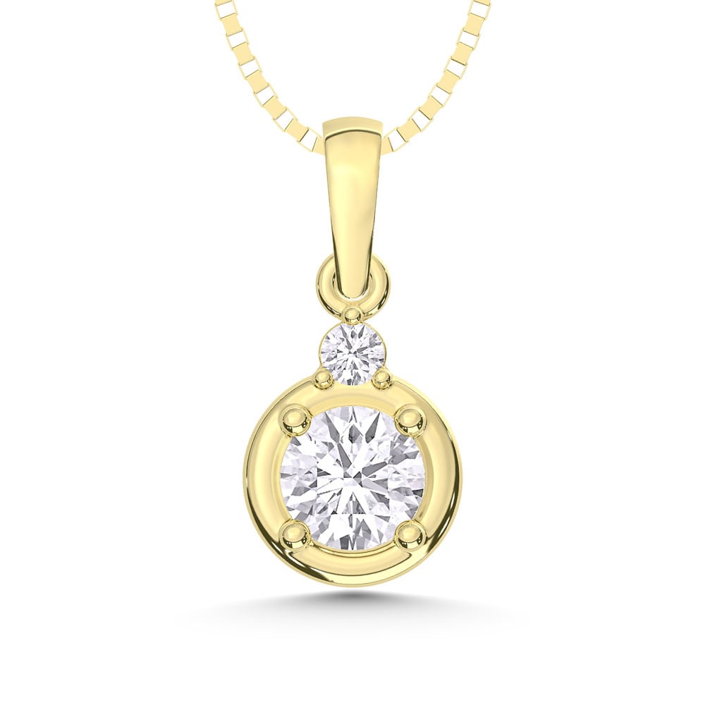 10K Yellow Gold Lab Grown Diamond 1/4 Ct.Tw. Fashion Pendant