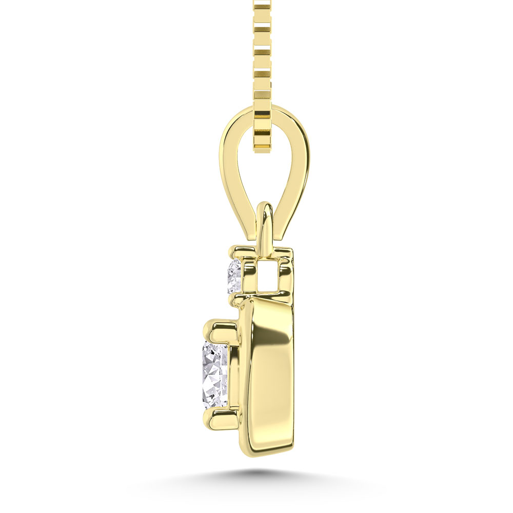 10K Yellow Gold Lab Grown Diamond 1/4 Ct.Tw. Fashion Pendant