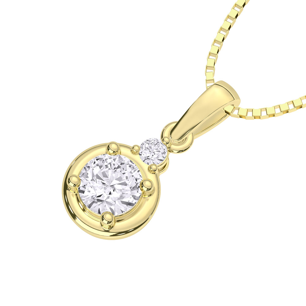 10K Yellow Gold Lab Grown Diamond 1/4 Ct.Tw. Fashion Pendant