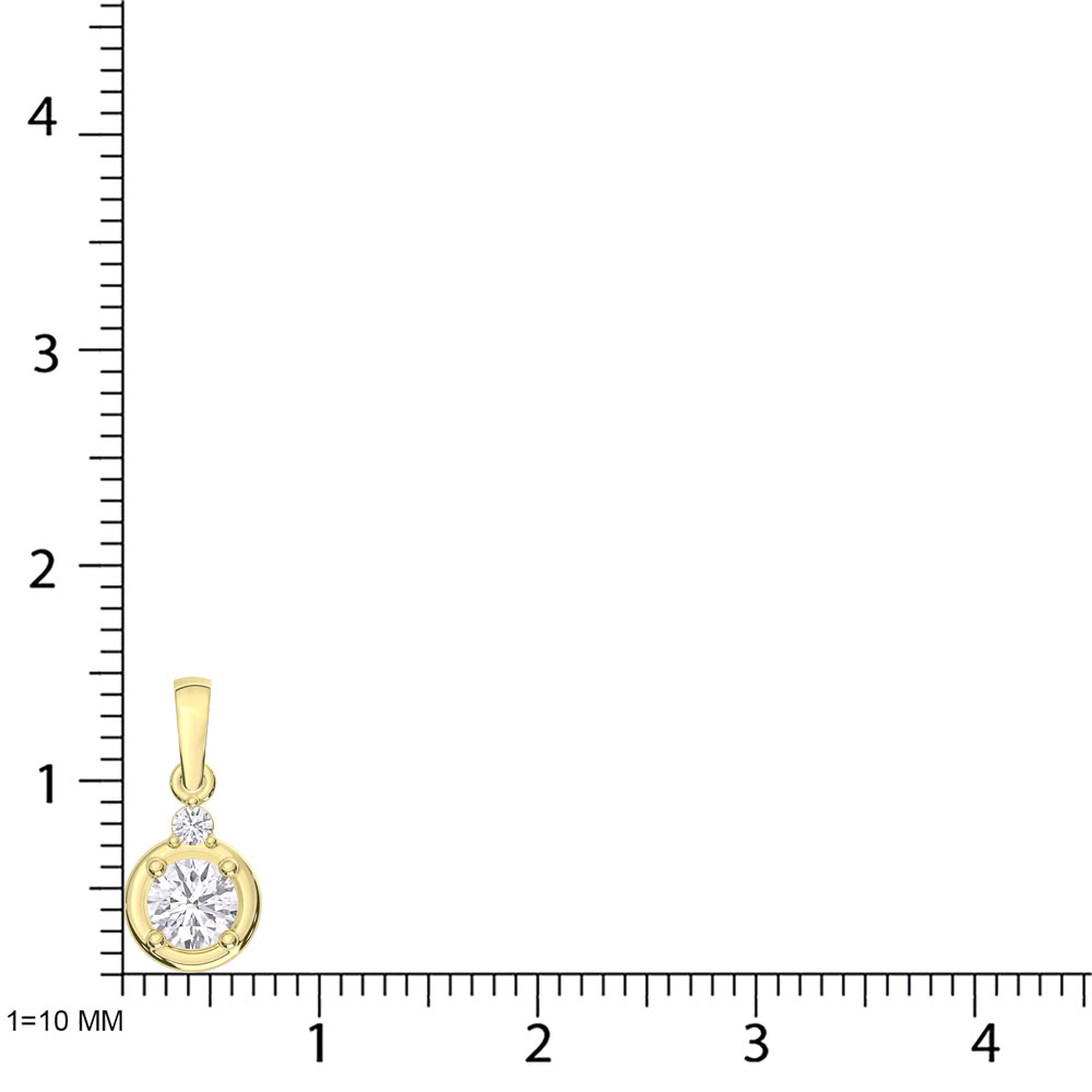 10K Yellow Gold Lab Grown Diamond 1/4 Ct.Tw. Fashion Pendant