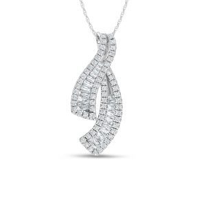 14K White Gold Lab Grown Diamond 2 Ct.Tw. Fashion Pendant