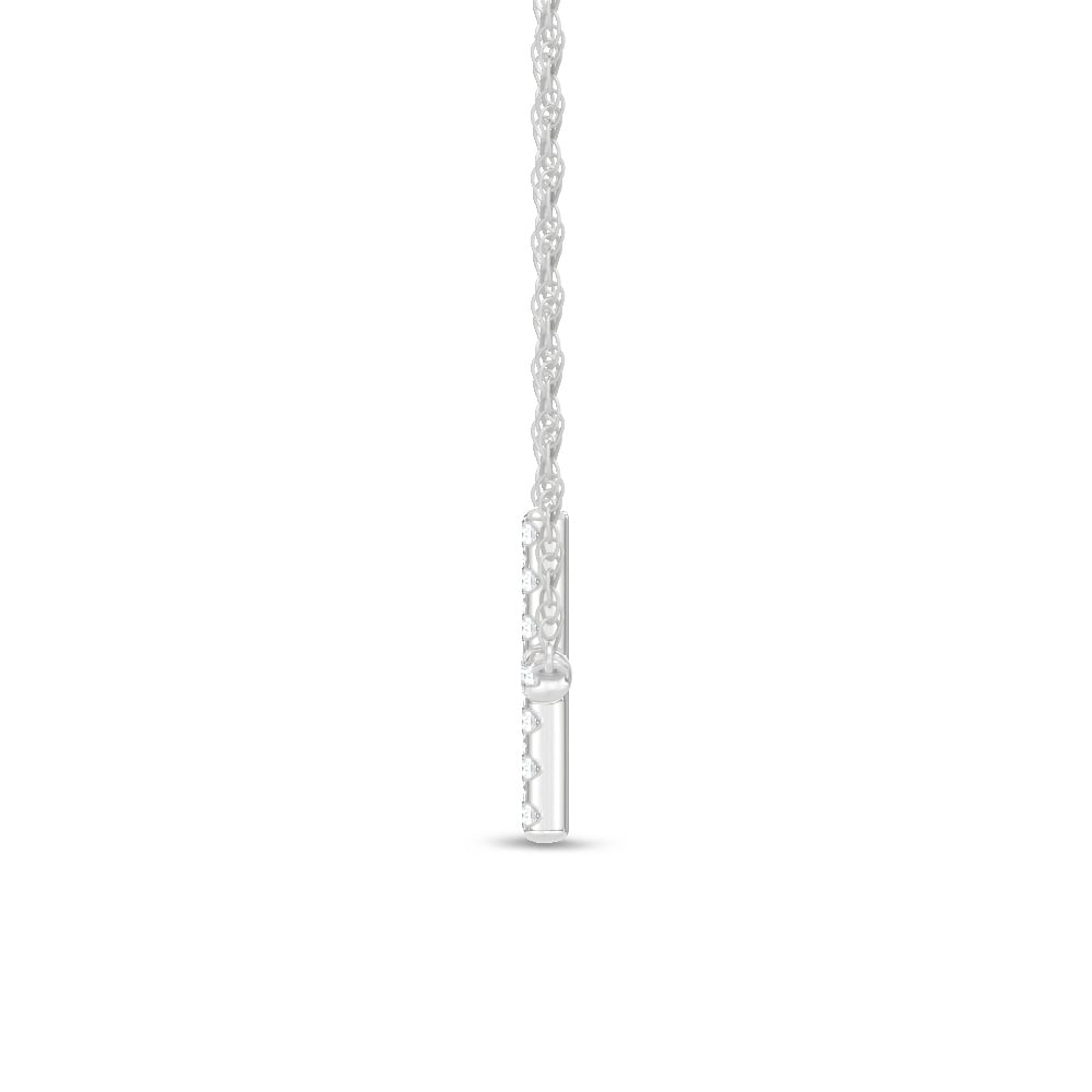 10K White Gold Lab Grown Diamond 1/2 Ct.Tw. Cross Pendant With Chain