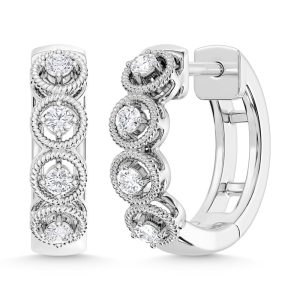10K White Gold Lab Grown Diamond 1/6 Ct.Tw. Fashion Earrings