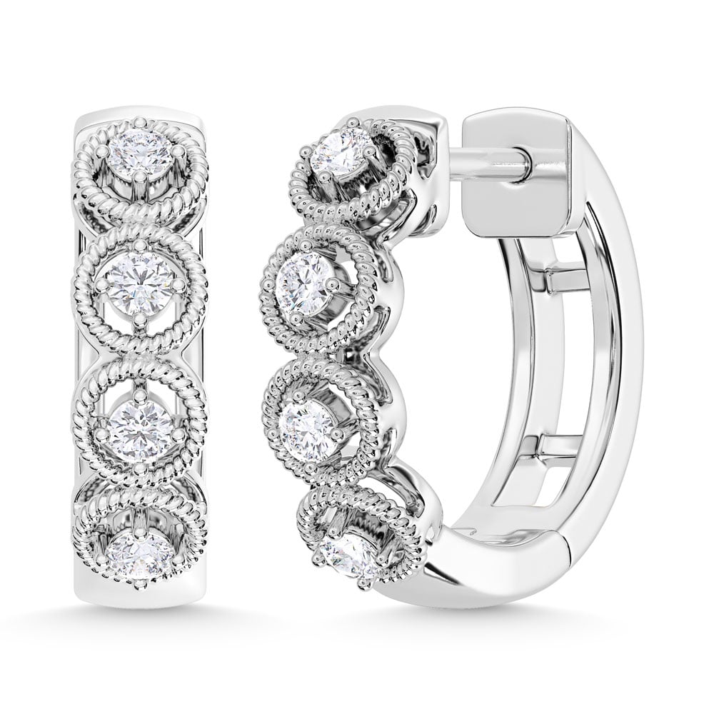 10K White Gold Lab Grown Diamond 1/6 Ct.Tw. Fashion Earrings