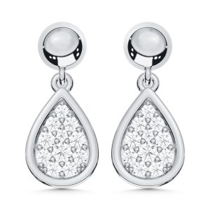 10K White Gold Lab Grown Diamond 1/5 Ct.Tw. Fashion Earrings