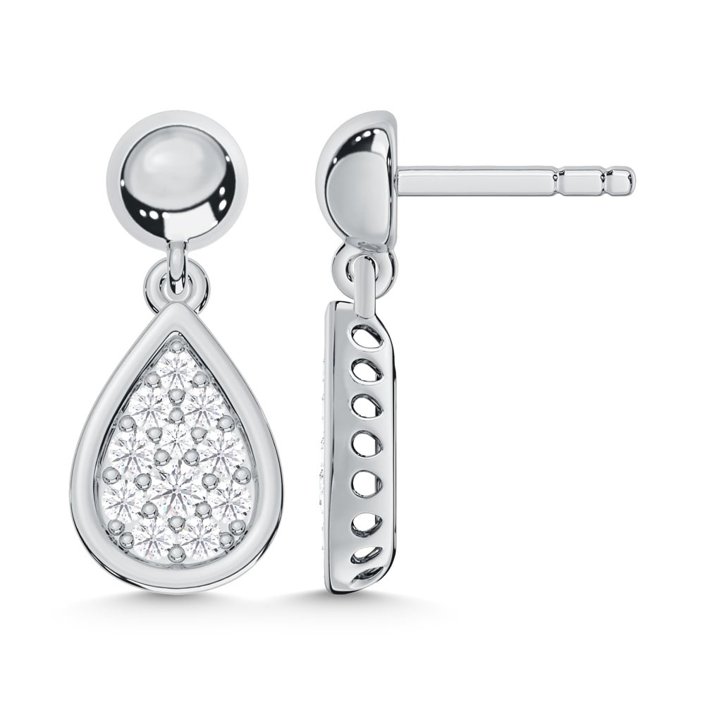 10K White Gold Lab Grown Diamond 1/5 Ct.Tw. Fashion Earrings