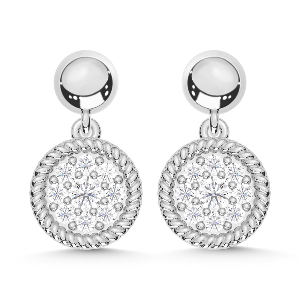 10K White Gold Lab Grown Diamond 1/5 Ct.Tw. Fashion Earrings