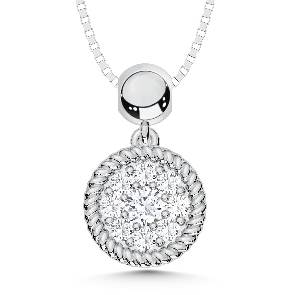 10K White Gold Lab Grown Diamond 1/6 Ct.Tw. Fashion Pendant With Chain