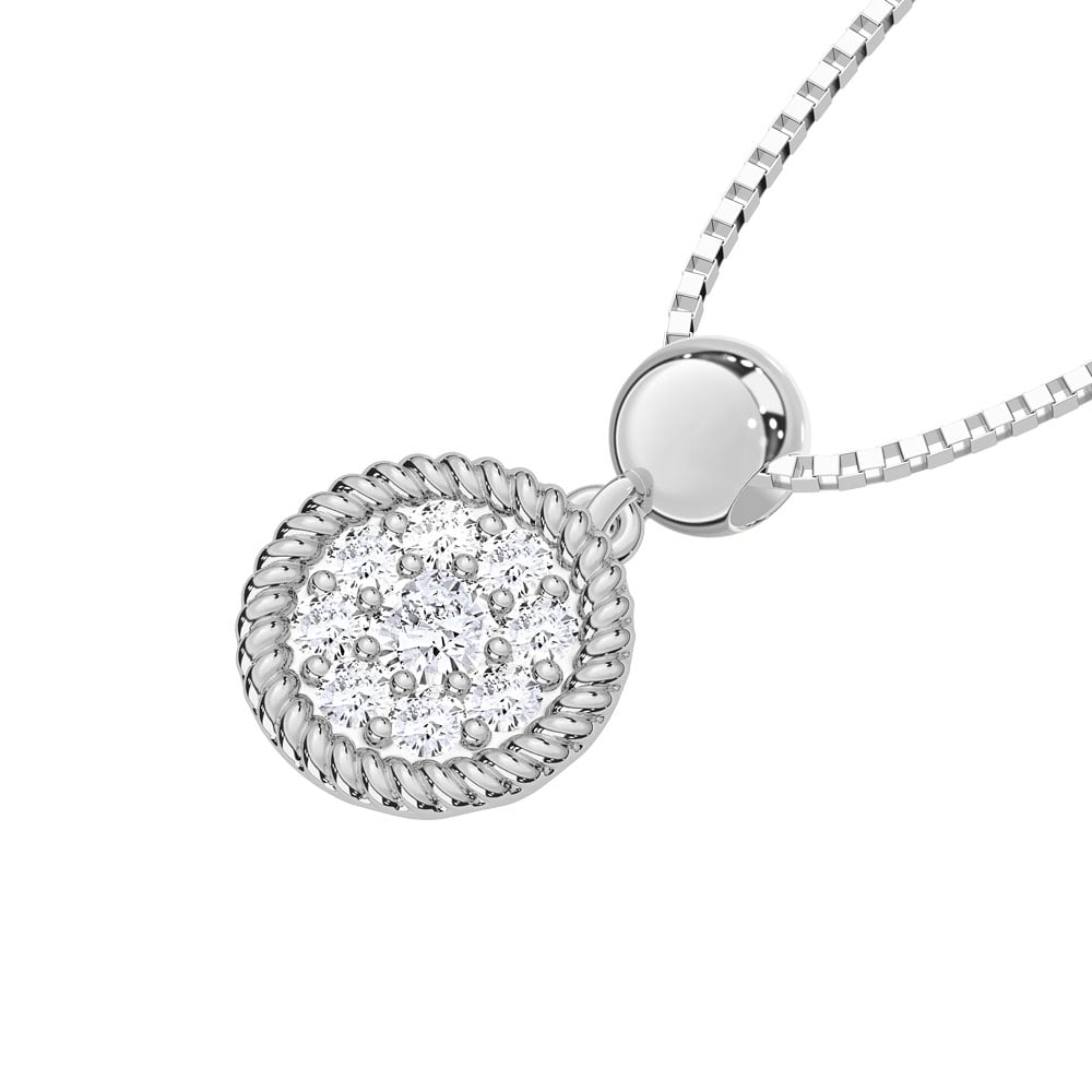 10K White Gold Lab Grown Diamond 1/6 Ct.Tw. Fashion Pendant With Chain