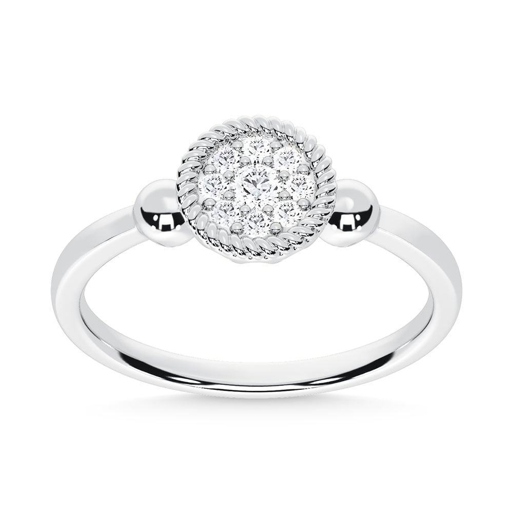 10K White Gold Lab Grown Diamond 1/6 Ct.Tw. Fashion Ring