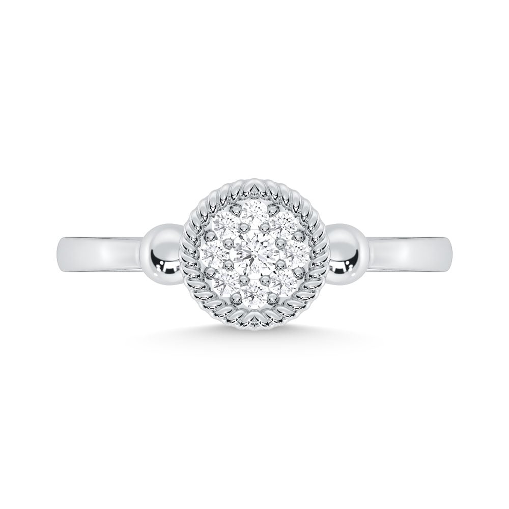 10K White Gold Lab Grown Diamond 1/6 Ct.Tw. Fashion Ring