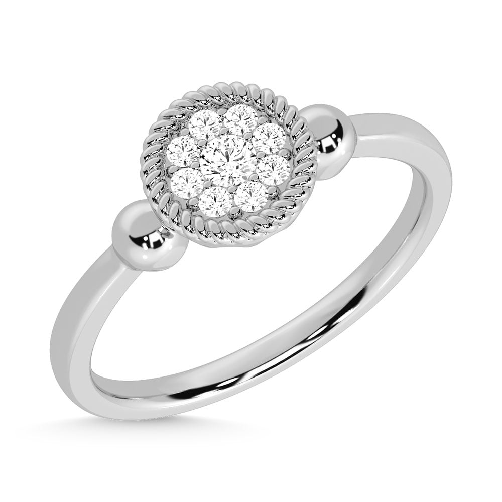 10K White Gold Lab Grown Diamond 1/6 Ct.Tw. Fashion Ring