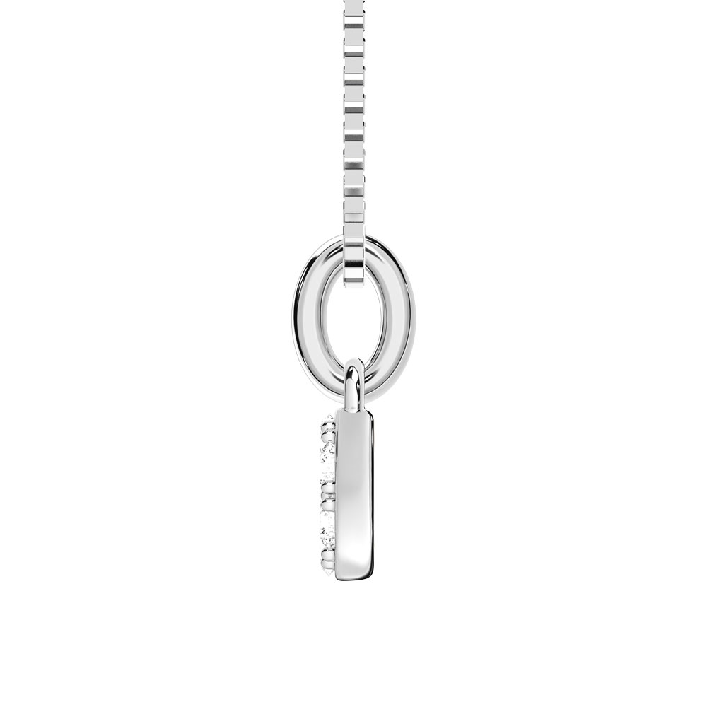 10K White Gold Lab Grown Diamond 1/10 Ct.Tw. Fashion Pendant
