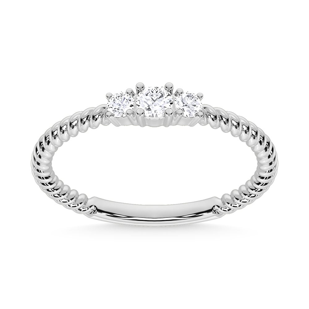 10K White Gold Lab Grown Diamond 1/6 Ct.Tw. Fashion Ring
