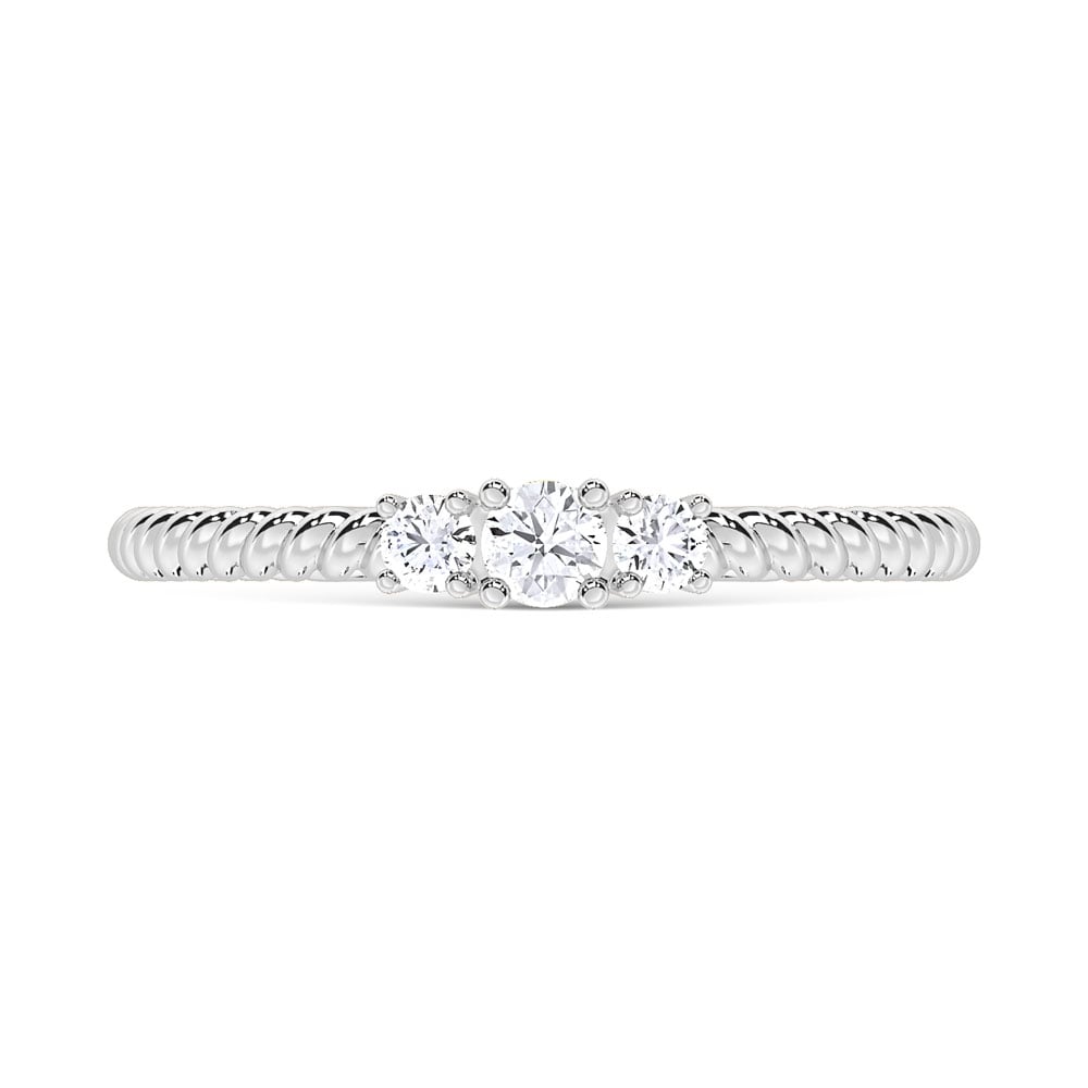 10K White Gold Lab Grown Diamond 1/6 Ct.Tw. Fashion Ring